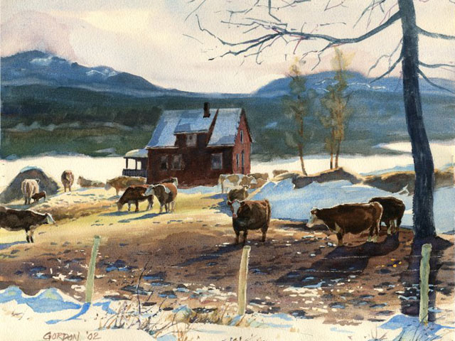 Chilcotin Cows – Watercolor Painting
